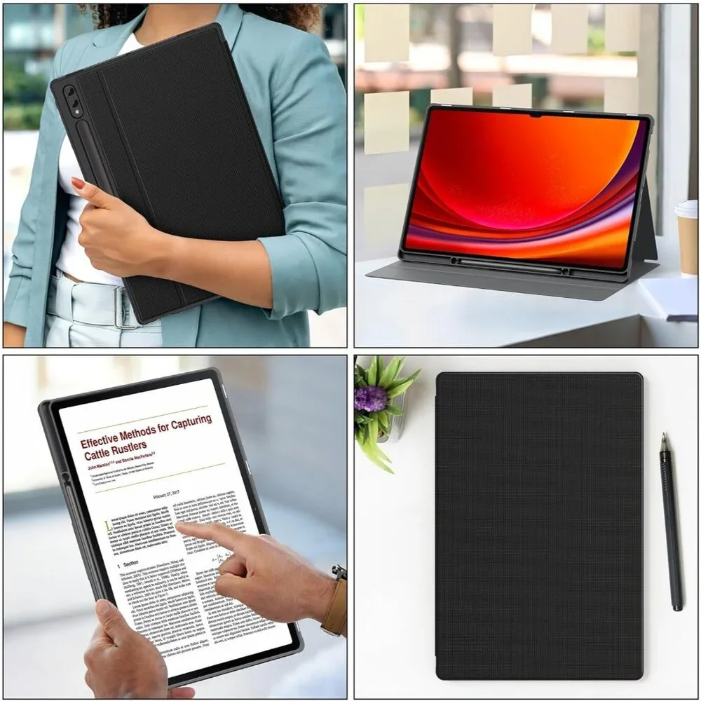 Case For Galaxy Tab S9‎ Ultra 2023 / S8 Ultra 2022 With S Pen Holder black